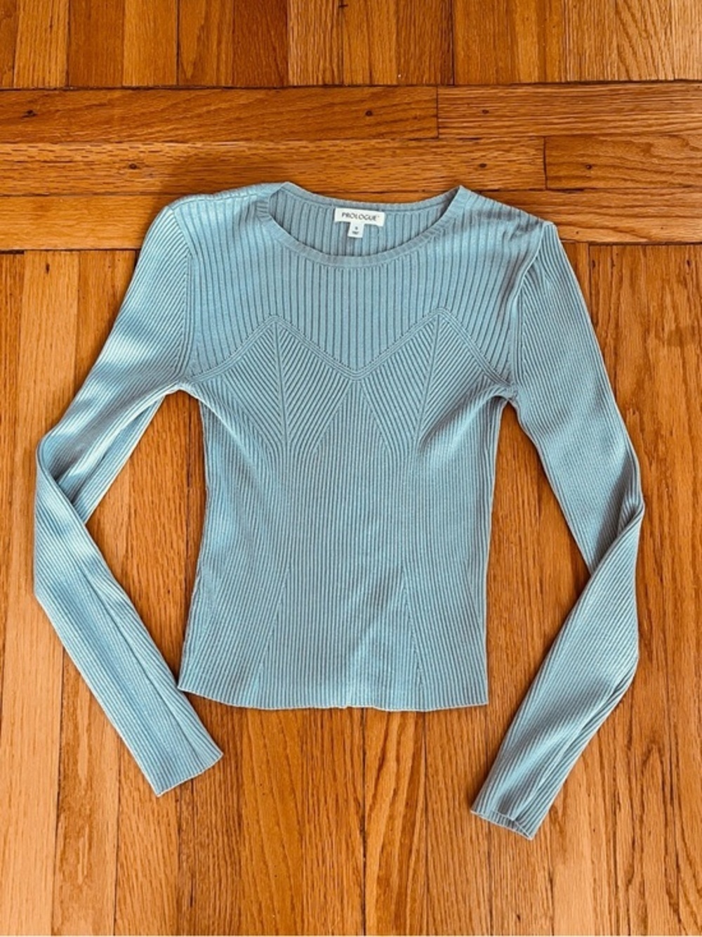 Prologue Mint Green Ribbed Lightweight Sweater